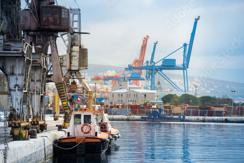  View of Rijeka port in Croatia