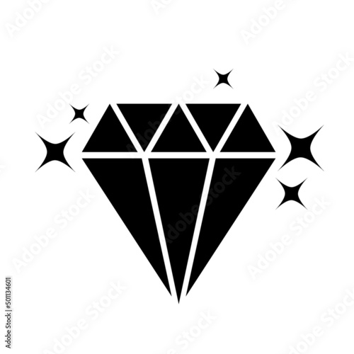 diamond Icon Flat silhouette logo vector illustration