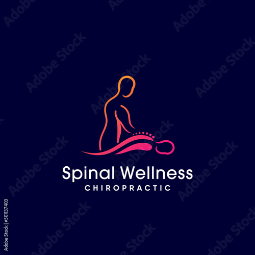 Chiropractic icon logo design Premium Vector