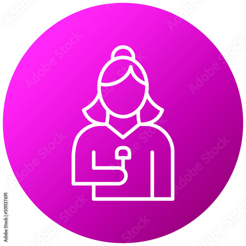 Vector Design Female Journalist Icon Style