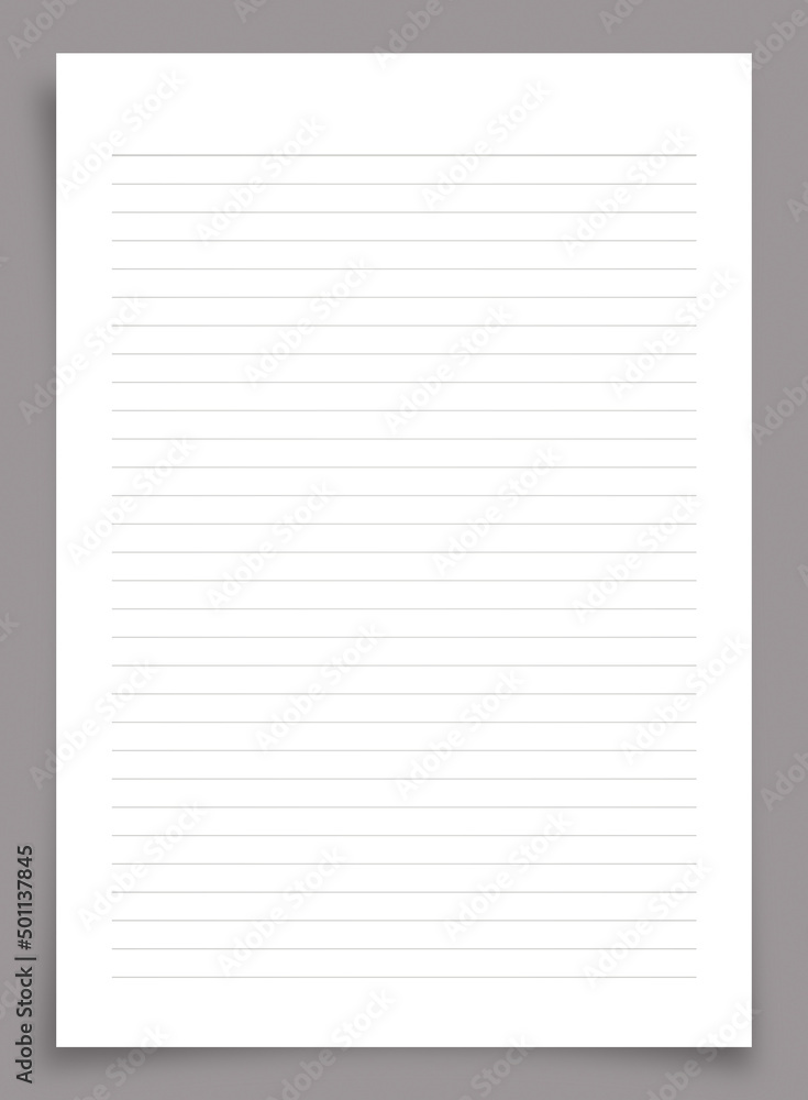 White paper sheet isolated on gray background with clipping path. White paper sheet isolated on gray background with clipping path.
