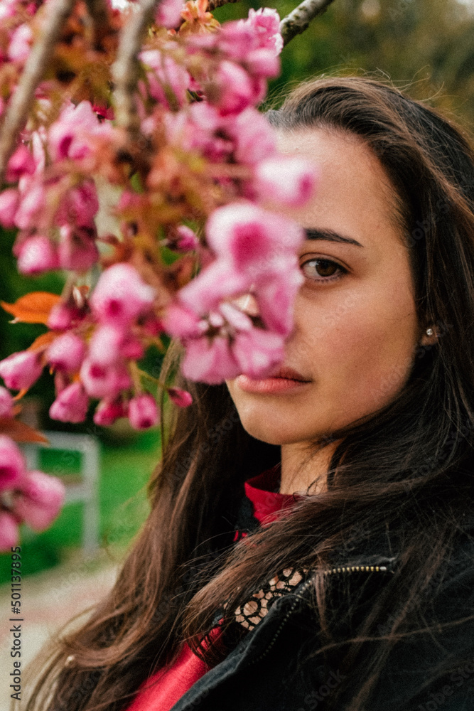 portrait of a woman with flowers portrait of a woman with flowers