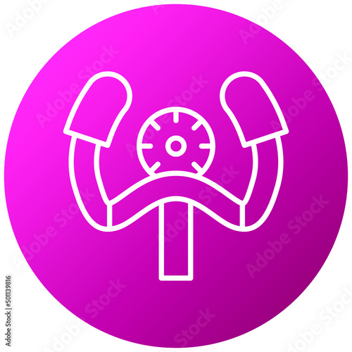 Vector Design Aeroplane Steering Wheel Icon Style