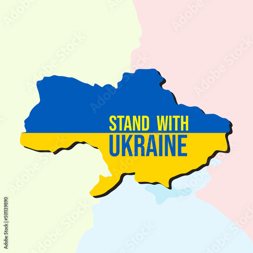 stand with Ukraine Ukraine flag praying concept vector illustration Pray For Ukraine peace