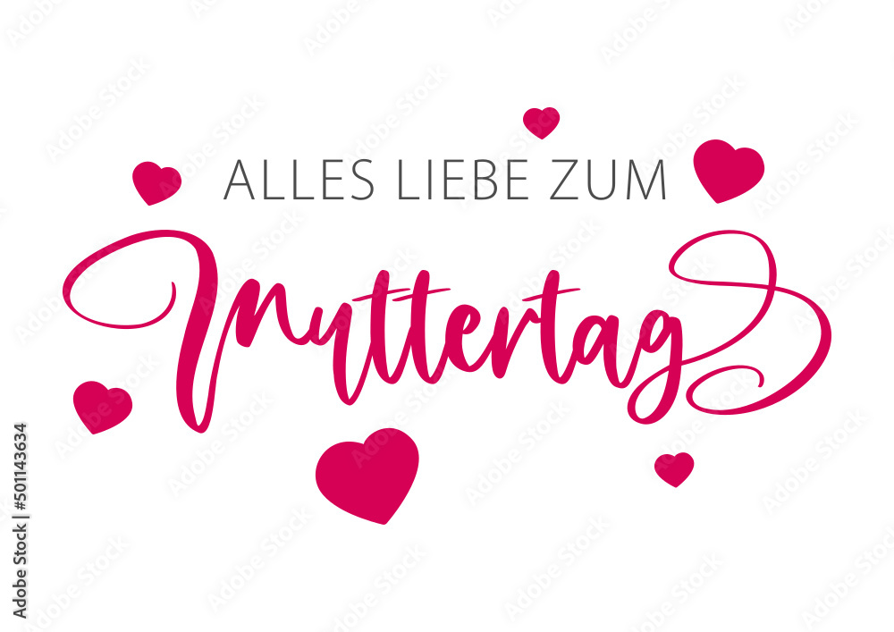 Alles Liebe zum Muttertag, german text. Happy mother's Day. Vector