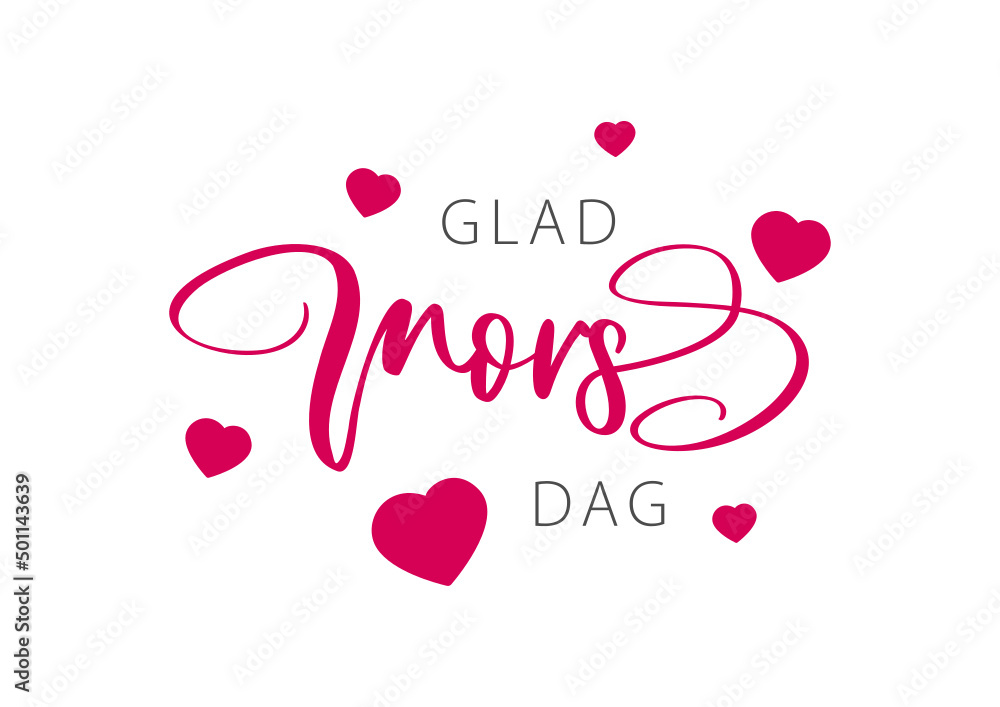 Glad mors dag, swedish text. Happy mother's Day. Vector