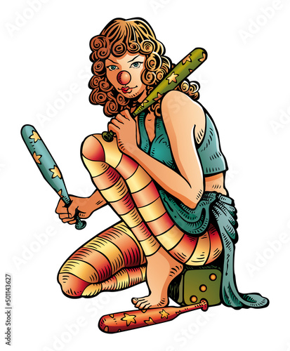 Clown Girl with Skittles