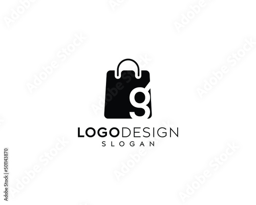 Abstract letter g gift bag vector logo design