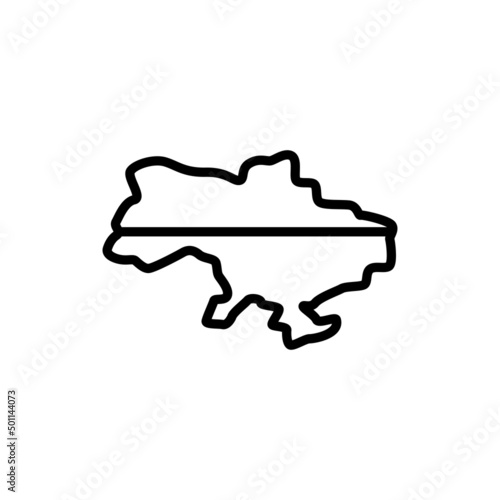 Map of Ukraine line color icon. Isolated vector element.