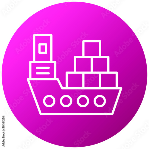 Vector Design Cargo Ship Icon Style