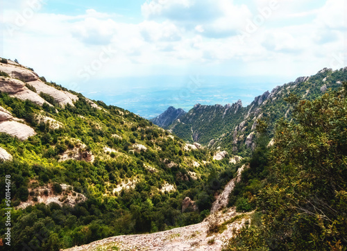 Landscape from Montserrat near Barcelona, Spain in summer photo