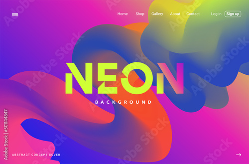 Trendy Neon Gradient Background. Modern Backdrop for Poster, Brochure, Advertising, Placard, Invitation Card, Music Festival, Night Club, Landing Page Website