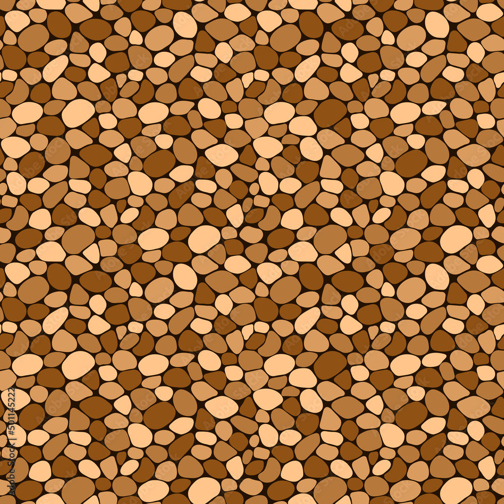 Pebble seamless pattern set vector illustration. Stone repeat texture ...