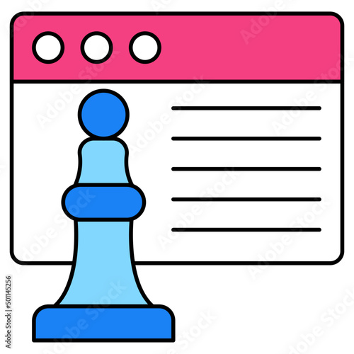 A flat design icon of web strategy