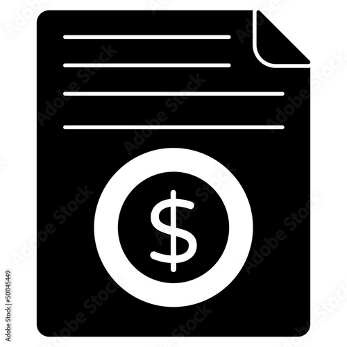 A premium download icon of financial document