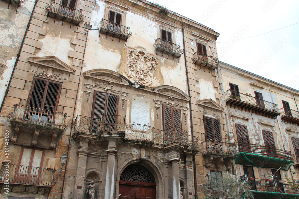 baroque palace (alliata di villafranca) in palermo in sicily (italy) 
