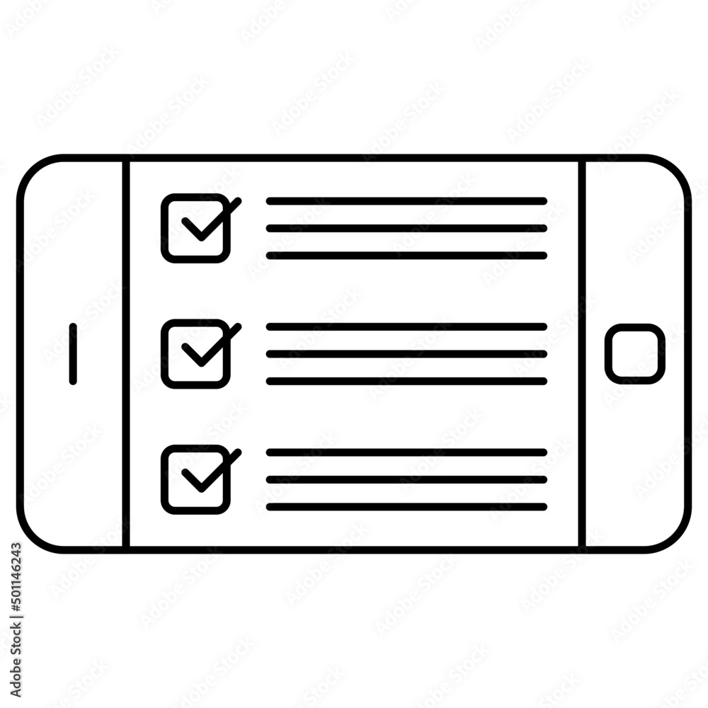 A trendy design icon of mobile list A trendy design icon of mobile list