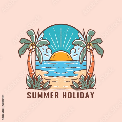 Summer Beach Holiday Illustration