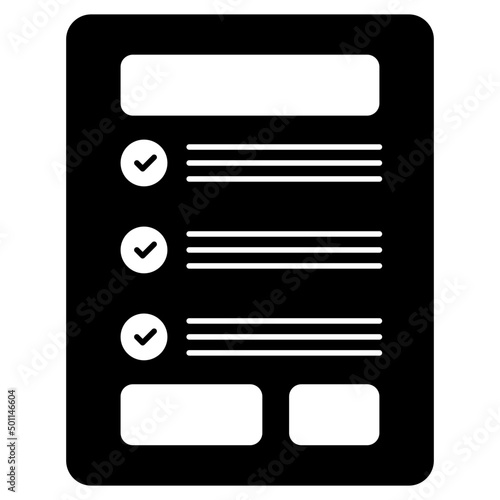 An icon design of checklist