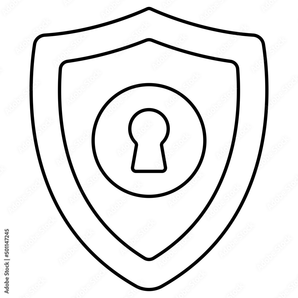 An editable design icon of security shield An editable design icon of security shield