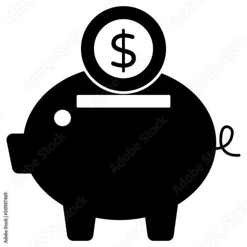 Trendy design icon of piggy bank
