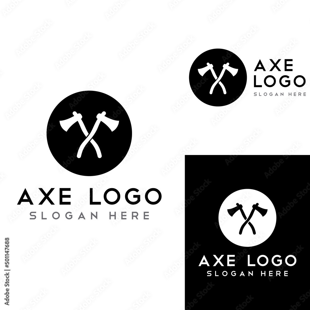 Axe logo/hatchet logo with concept design vector illustration template. Axe logo/hatchet logo with concept design vector illustration template.