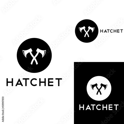 Axe logo/hatchet logo with concept design vector illustration template.