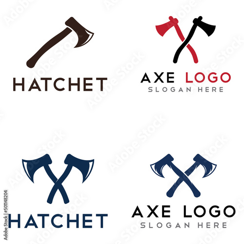 Axe logo/hatchet logo with concept design vector illustration template.