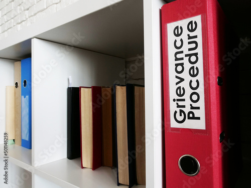 Schilderij op canvas Grievance procedure is shown sing the text