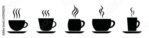 Set Of Coffee cup icon. Vector Illustration