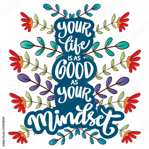 Your life is as good as your mindset. Poster quotes.