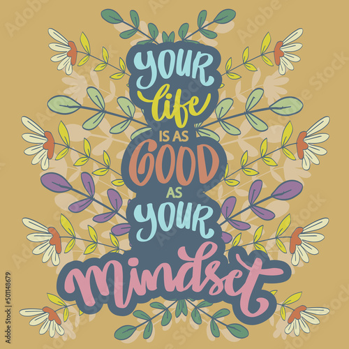 Your life is as good as your mindset. Poster quotes.