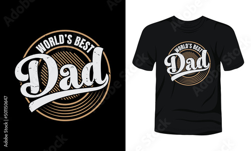 World's best dad fathers day vintage badge t-shirt design.