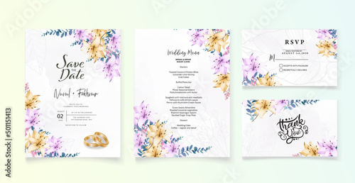 wedding invitation card template floral