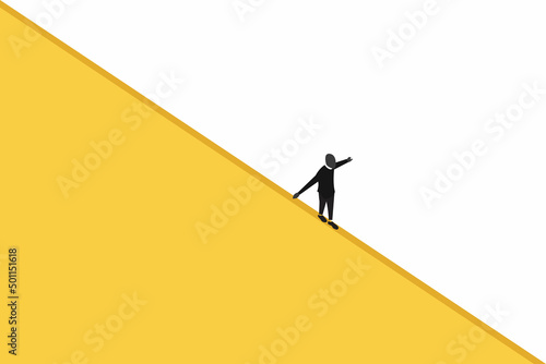 businessman balancing himself. work life balance career opportunity vector symbol. Job opportunity and career. straight line