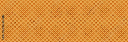 Wafer seamless horizontal pattern. Texture sweet food. Vector Illustration