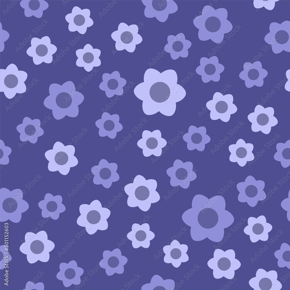 simple vector illustration pattern with abstract flowers