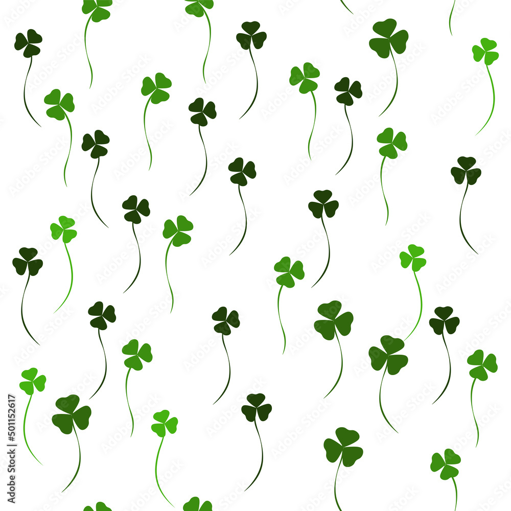 simple vector illustration green pattern trefoil on white background