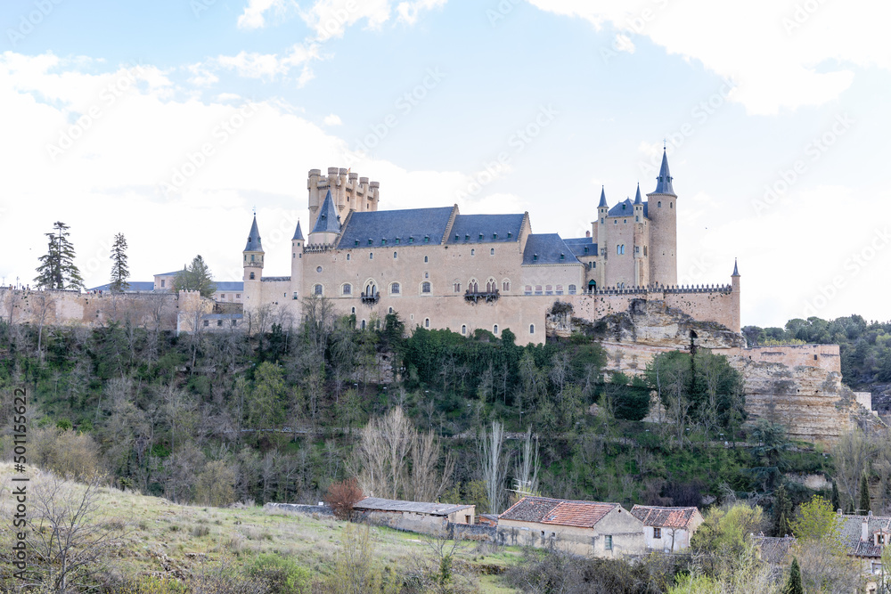 view of the skyline of the city of Segovia from a viewpoint on the outskirts of the city