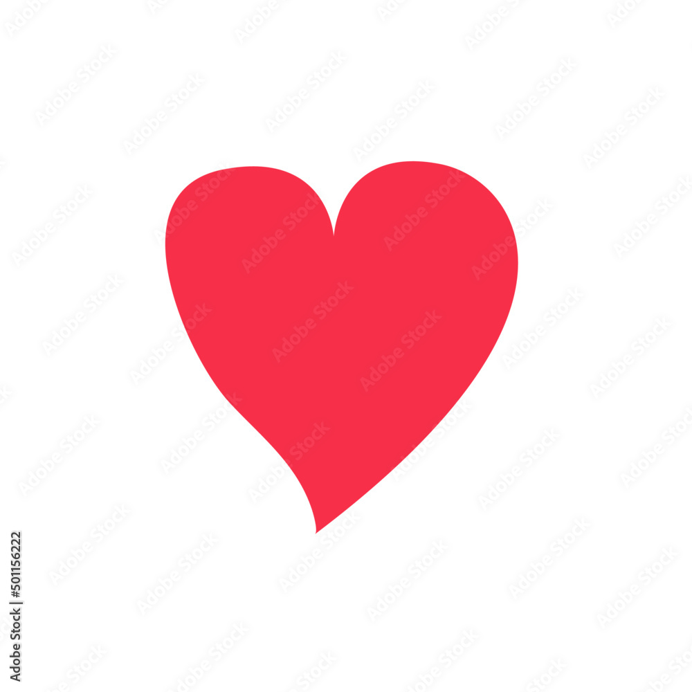 love icon. red heart isolated on white