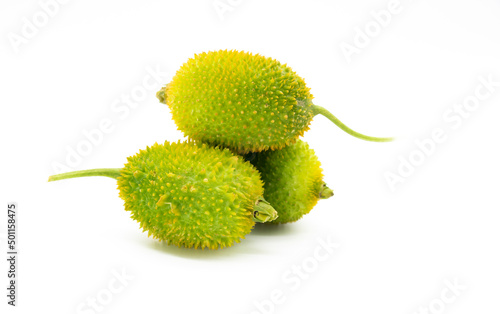 three spiny gourd isolate on white background photo