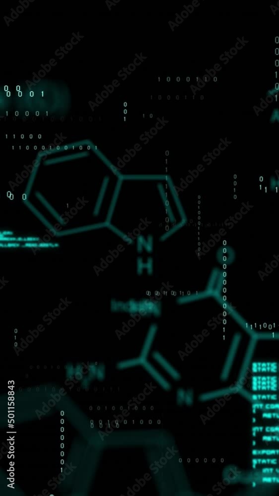 Animation of data processing on black background Animation of data processing on black background