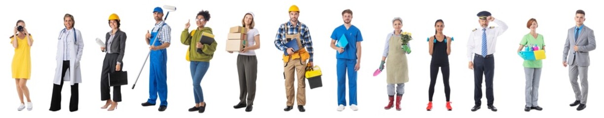 Professional workers set on white
