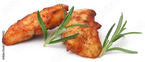 Fried chicken with rosemary photo