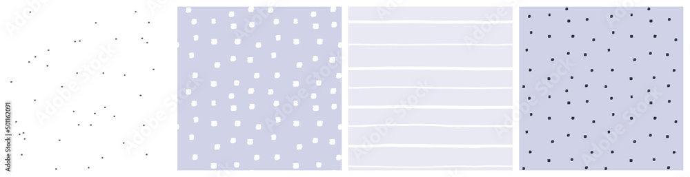 Soft lilac dot and stripe seamless pattern set for newborn baby girl or toddler kids fabric print or background. Soft lilac dot and stripe seamless pattern set for newborn baby girl or toddler kids fabric print or background.