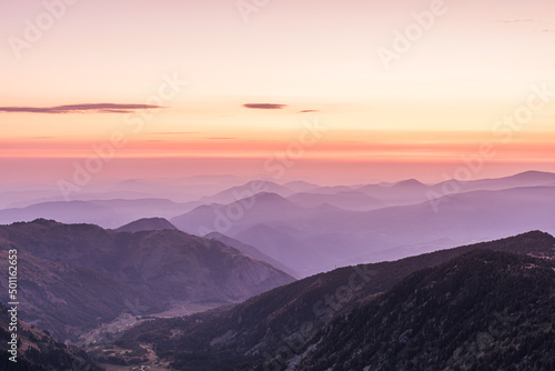 Sunrise in the beautiful mountains 