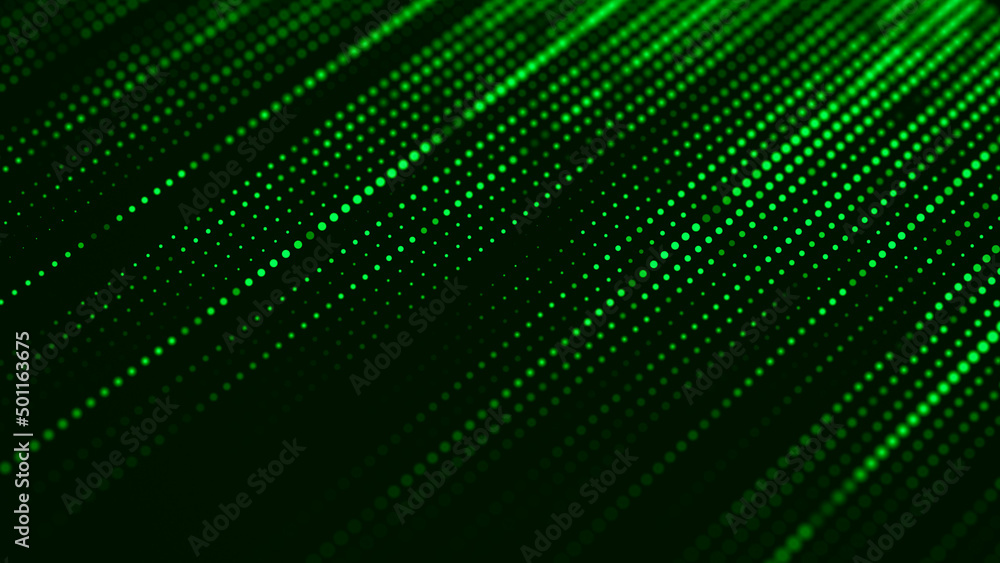 Abstract background with the movement of dots. Big data. Digital ...