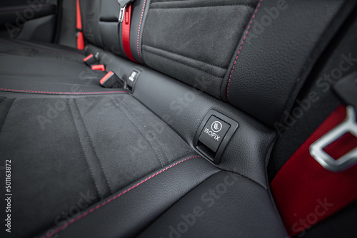 back seat Isofix slot of a modern car photo