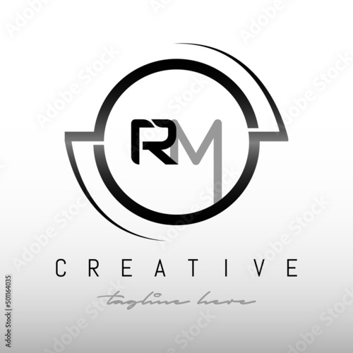 Initial RM letter logo with creative modern business typography vector template. Creative letter RM logo design vector. photo