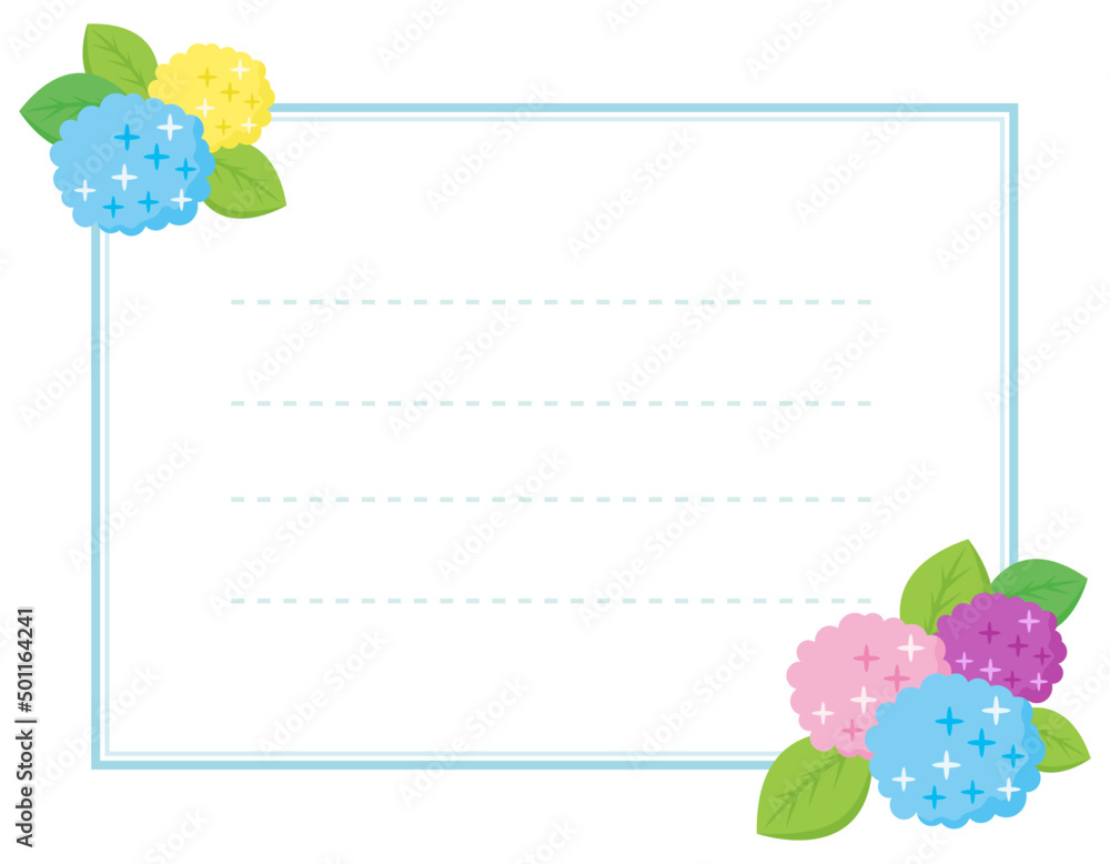 紫陽花 枠 メッセージカード ベクターイラスト Stock ベクター Adobe Stock
